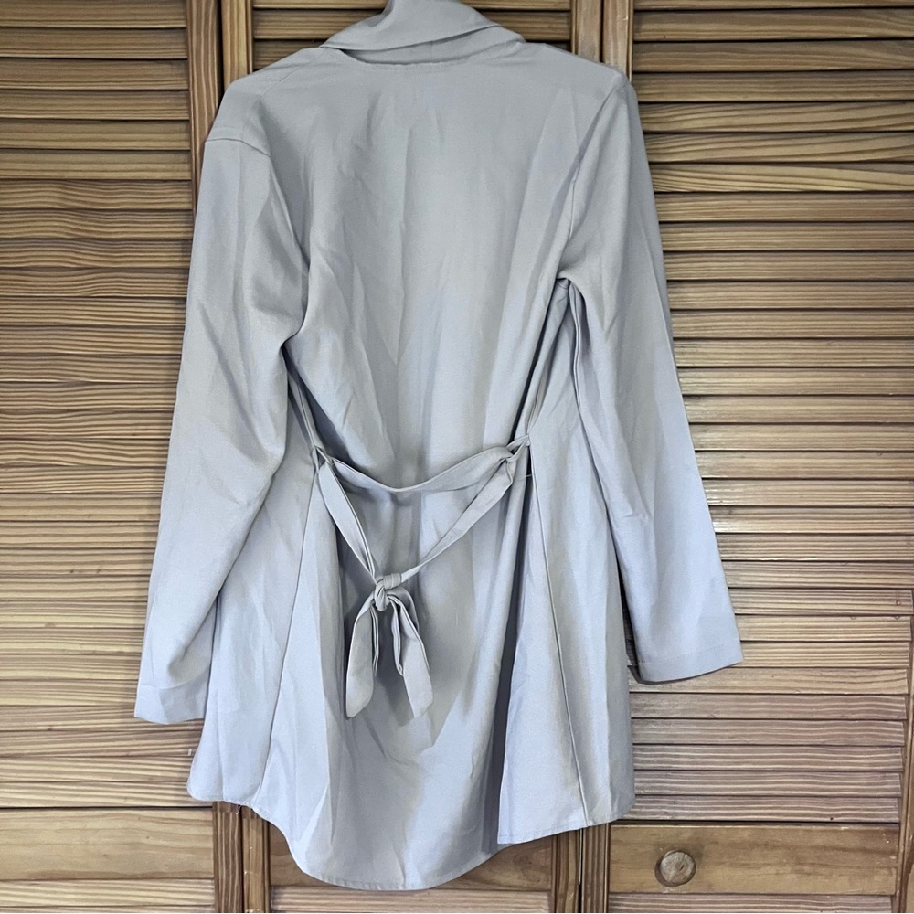 Streetwear Society Grey Draped Waterfall Open Front Cardigan Women Small NWT